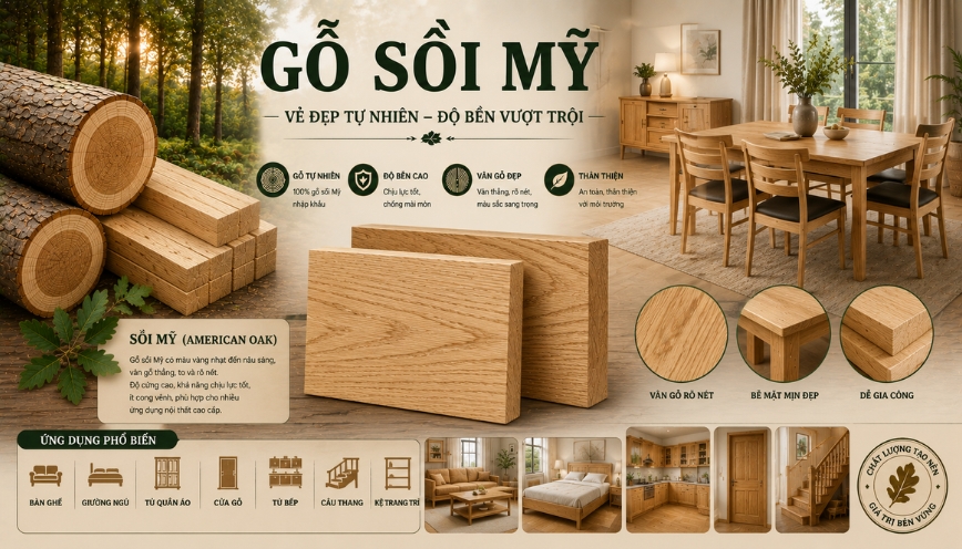 gỗ sồi Mỹ