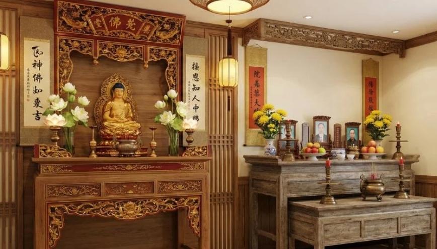 Vì sao cần xác định vị trí đặt bàn thờ Phật và gia tiên