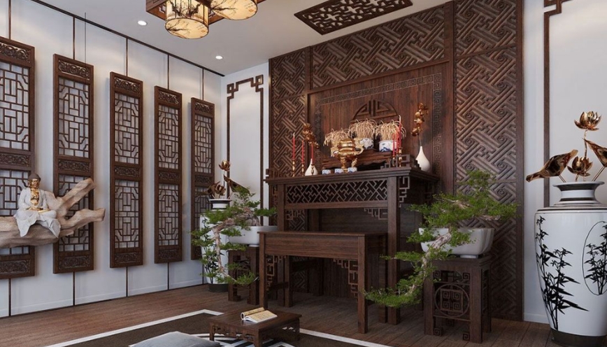 Vị trí đặt bàn thờ trong phòng khách theo phong thủy